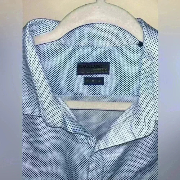 Black Label  By Ruffini  Slim Fit Men Size 50x31 XL Long Sleeve Button Up Shirt - Picture 4 of 4
